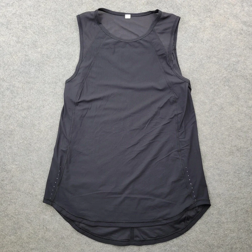 Lululemon Tank Top Womens 6 Black Sleeveless Long Hem Athletic Running Workout‎